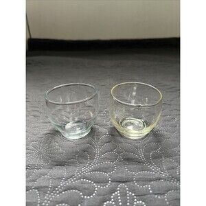 Vintage Clear Glass Bowl Shot Glass Set Of 2 Barware Drinkware Home Dining Kitch